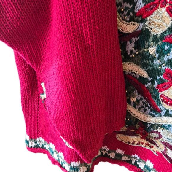 Vintage UGLY SWEATER Tiara Red Women's Ugly Christmas Sweater XL - Picture 4 of 5